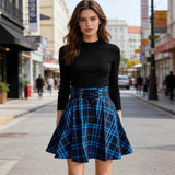 College Style Plaid High Waist Pleated Skirt | Gthic.com