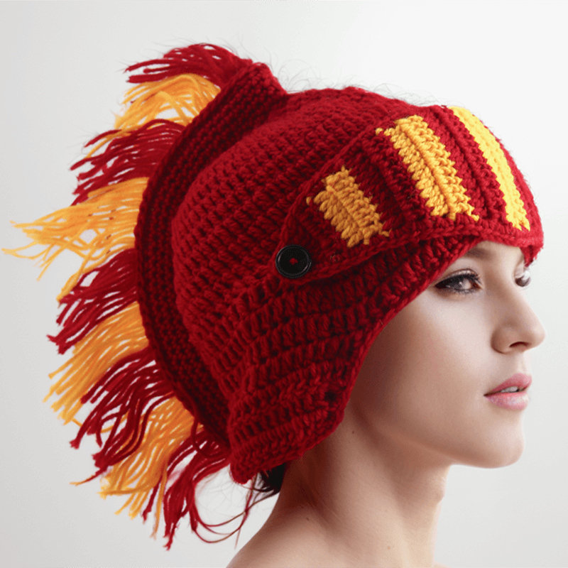 Color Block Knitted Mohawk Beanie Hat | Gthic.com