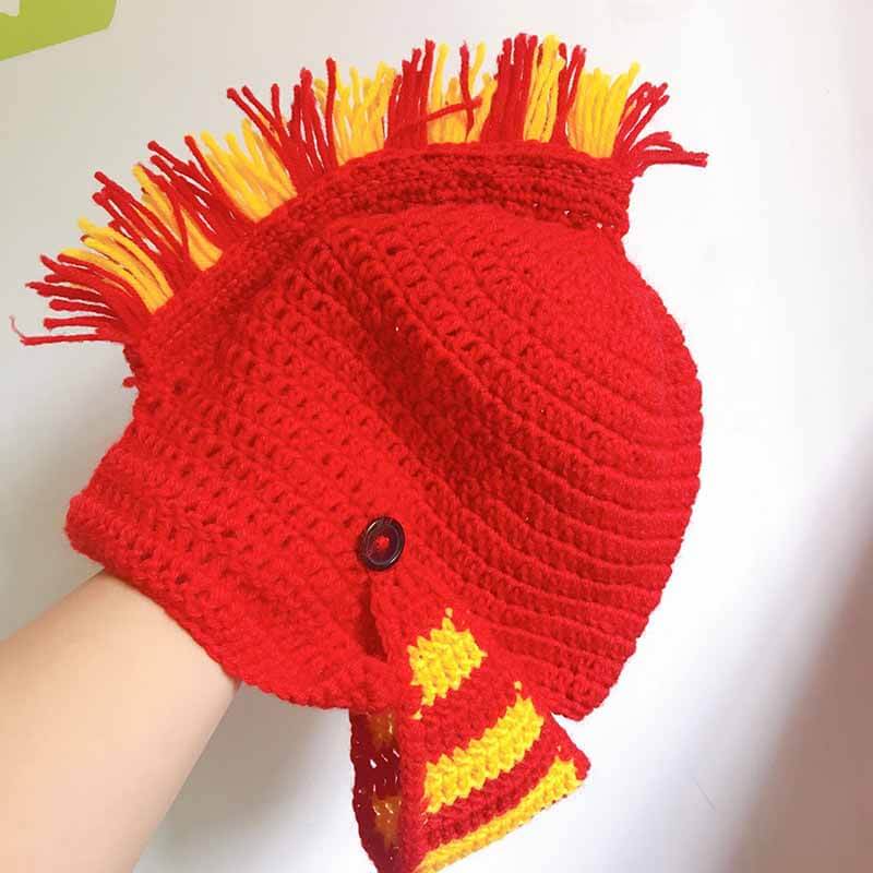 Color Block Knitted Mohawk Beanie Hat