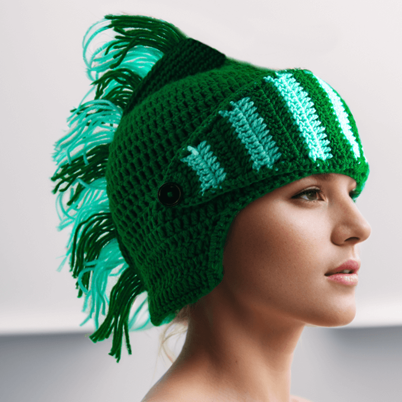 Color Block Knitted Mohawk Beanie Hat | Gthic.com