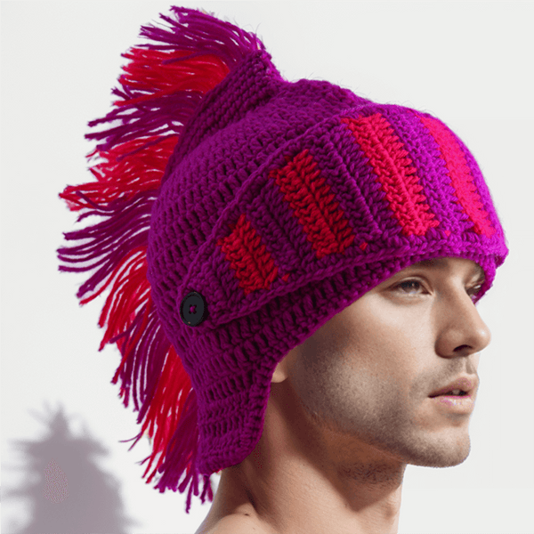 Color Block Knitted Mohawk Beanie Hat | Gthic.com