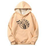 Colorful Bat Skull Letters Crew Collar Hoodie