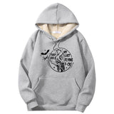 Colorful Bat Skull Letters Crew Collar Hoodie