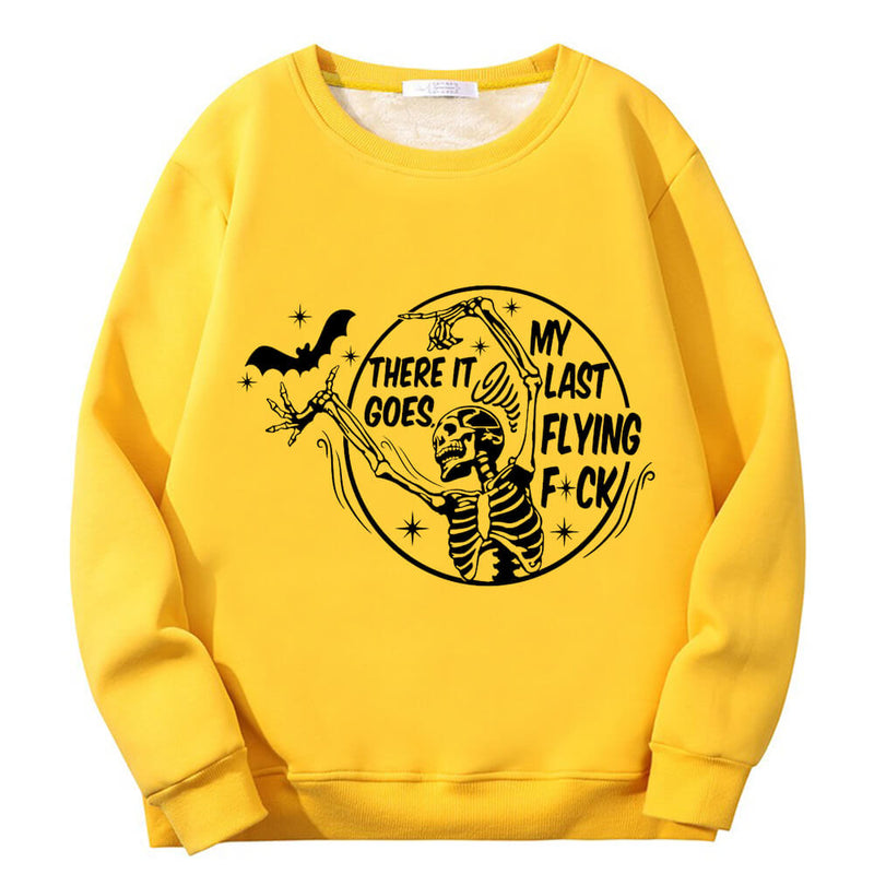 Colorful Bat Skull Letters Crew Collar Sweatshirt