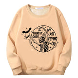 Colorful Bat Skull Letters Crew Collar Sweatshirt