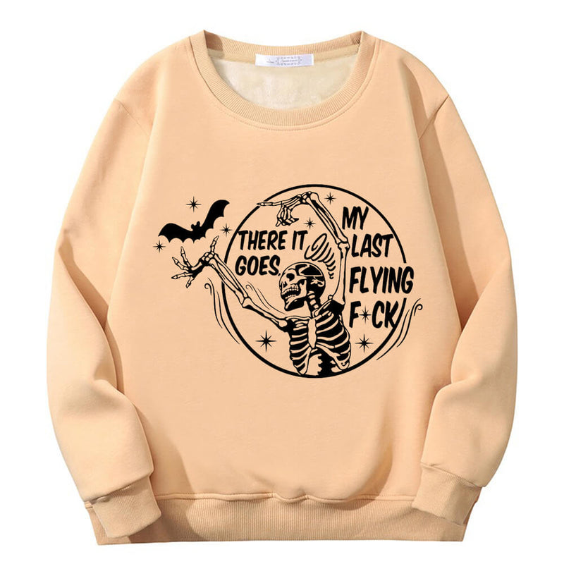 Colorful Bat Skull Letters Crew Collar Sweatshirt