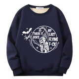 Colorful Bat Skull Letters Crew Collar Sweatshirt