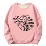 Colorful Bat Skull Letters Crew Collar Sweatshirt