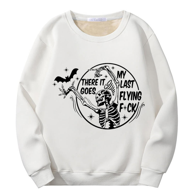 Colorful Bat Skull Letters Crew Collar Sweatshirt