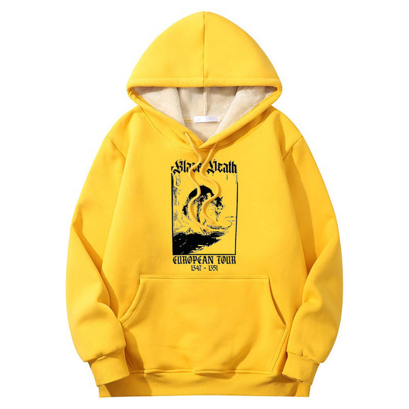 Colorful Black Death Rat Crew Collar Hoodie