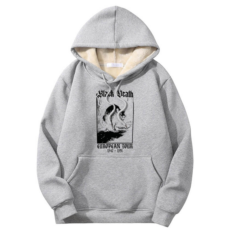 Colorful Black Death Rat Crew Collar Hoodie