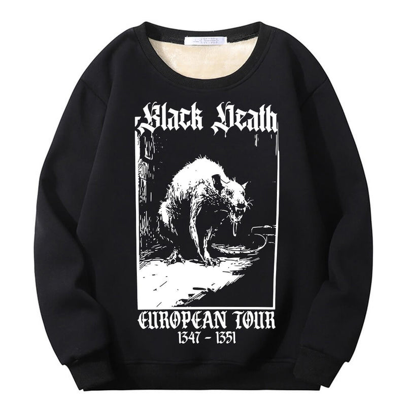 Colorful Black Death Rat Crew Collar Sweatshirt 01 | Gthic.com