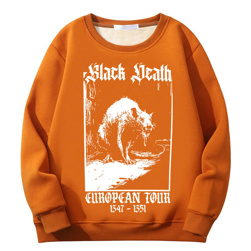 Colorful Black Death Rat Crew Collar Sweatshirt