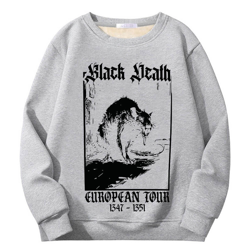 Colorful Black Death Rat Crew Collar Sweatshirt