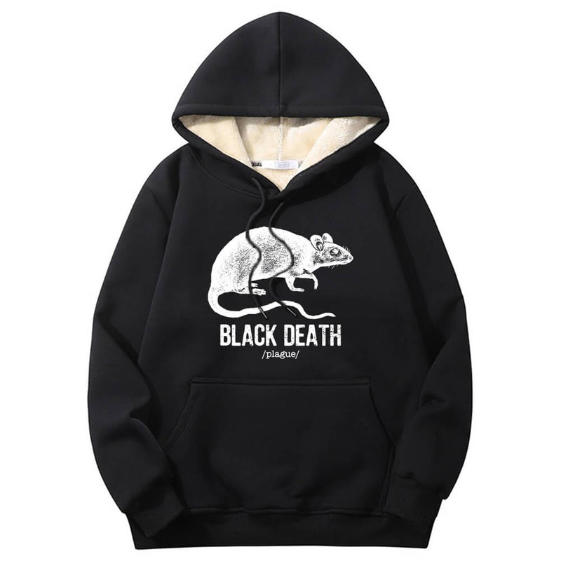 Colorful Black Death Rat Plague Crew Collar Hoodie