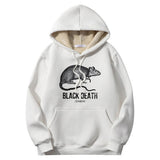 Colorful Black Death Rat Plague Crew Collar Hoodie