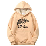 Colorful Black Death Rat Plague Crew Collar Hoodie