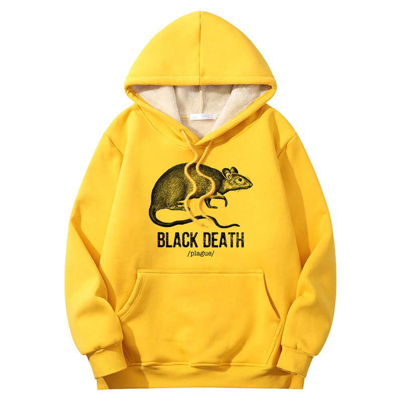 Colorful Black Death Rat Plague Crew Collar Hoodie