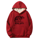 Colorful Black Death Rat Plague Crew Collar Hoodie