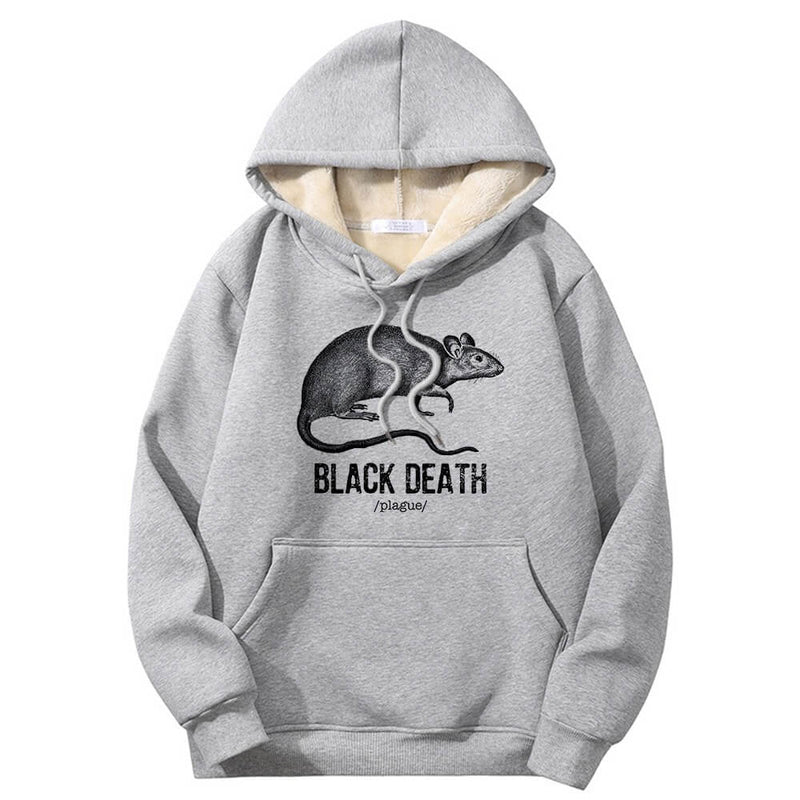 Colorful Black Death Rat Plague Crew Collar Hoodie