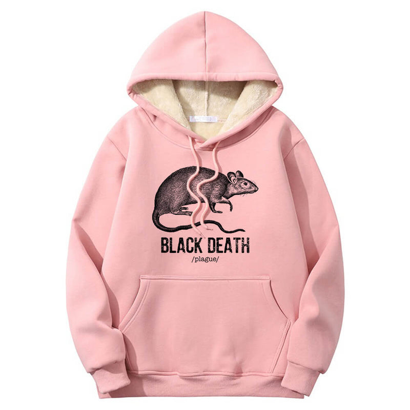 Colorful Black Death Rat Plague Crew Collar Hoodie