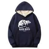 Colorful Black Death Rat Plague Crew Collar Hoodie