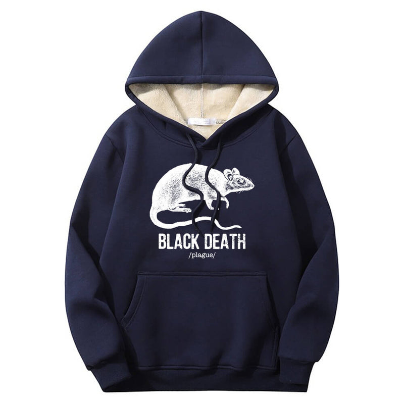 Colorful Black Death Rat Plague Crew Collar Hoodie