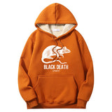 Colorful Black Death Rat Plague Crew Collar Hoodie