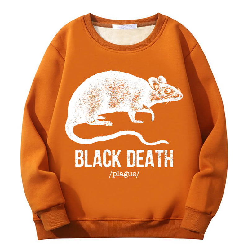 Colorful Black Death Rat Plague Crew Collar Sweatshirt