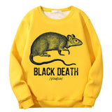 Colorful Black Death Rat Plague Crew Collar Sweatshirt