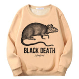 Colorful Black Death Rat Plague Crew Collar Sweatshirt