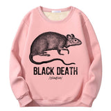 Colorful Black Death Rat Plague Crew Collar Sweatshirt