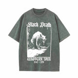 Colorful Black Death Rat Vintage Washed T-shirt 03 | Gthic.com