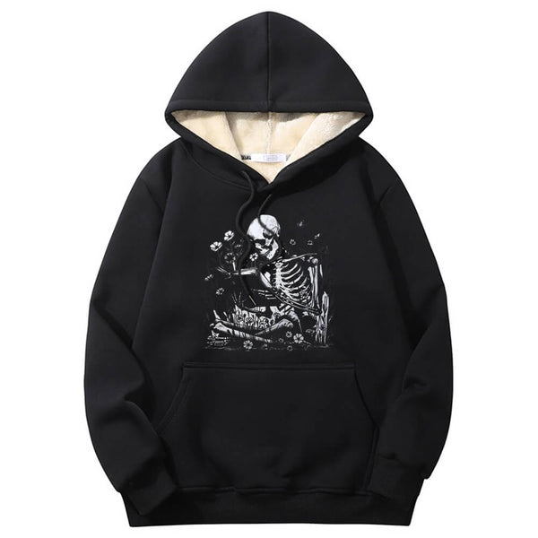 Colorful Book Reading Skull Crew Collar Hoodie 01 | Gthic.com