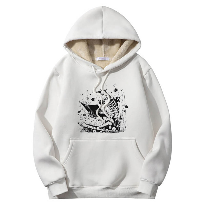 Colorful Book Reading Skull Crew Collar Hoodie 02 | Gthic.com