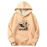 Colorful Book Reading Skull Crew Collar Hoodie