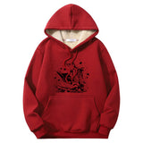 Colorful Book Reading Skull Crew Collar Hoodie