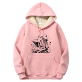 Colorful Book Reading Skull Crew Collar Hoodie