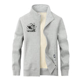 Colorful Book Reading Skull Stand Collar Zip Cardigan