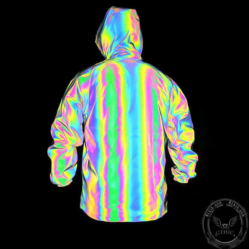 Colorful Cargo Reflective Hoodie Jacket | Gthic.com