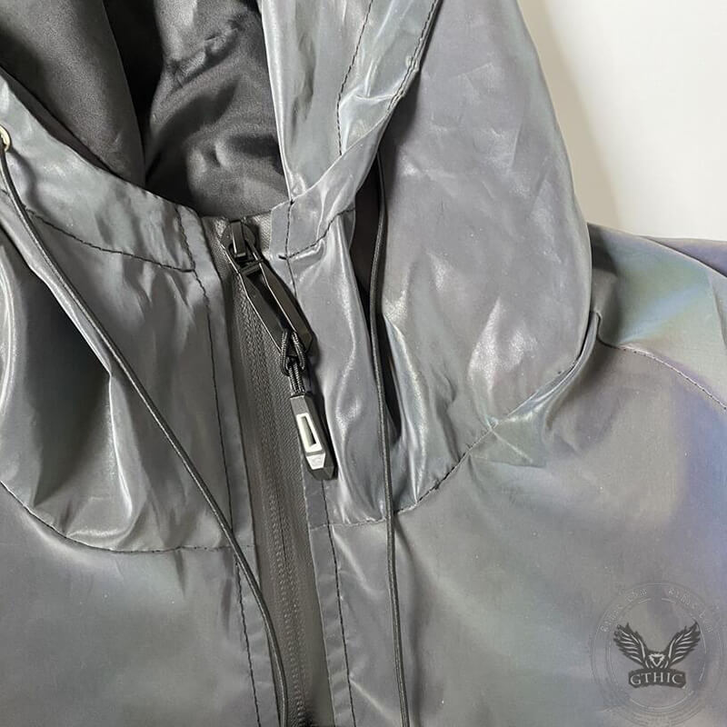 Colorful Cargo Reflective Hoodie Jacket