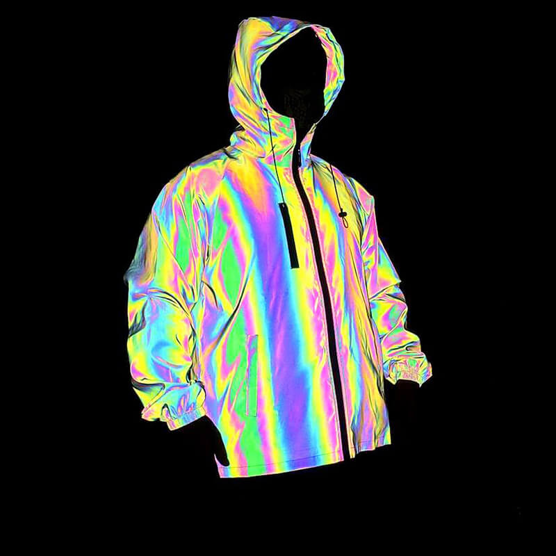 Colorful Cargo Reflective Hoodie Jacket | Gthic.com