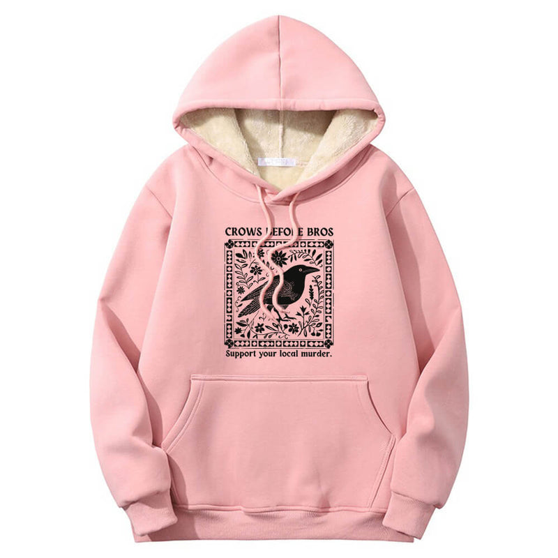 Colorful Crows Before Bros Crew Collar Hoodie