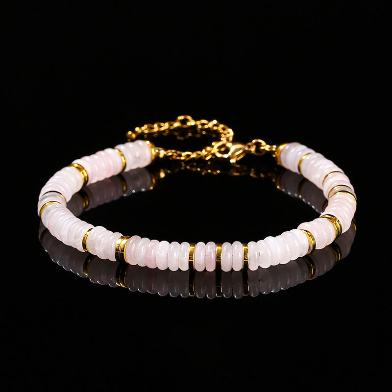 Colorful Dopamine Frisbee Beaded Crystal Agate Bracelet | Gthic.com