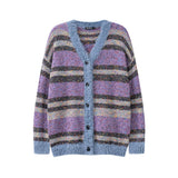 Colorful Dot Stripes Knitted Cardigan Sweater | Gthic.com