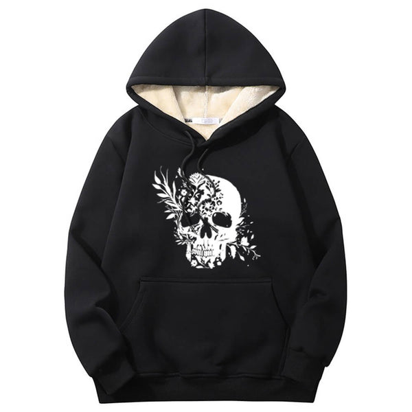 Colorful Floral Skull Crew Collar Hoodie 01 | Gthic.com