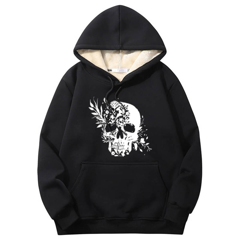 Colorful Floral Skull Crew Collar Hoodie 01 | Gthic.com