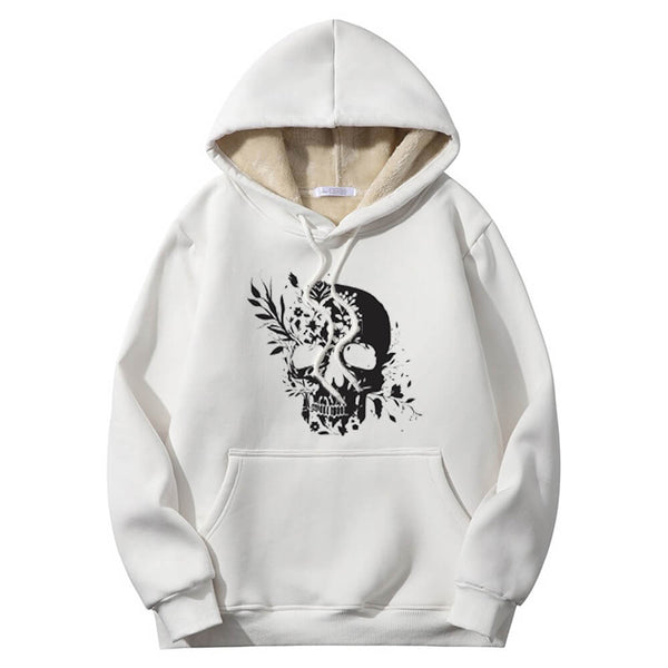 Colorful Floral Skull Crew Collar Hoodie 02 | Gthic.com