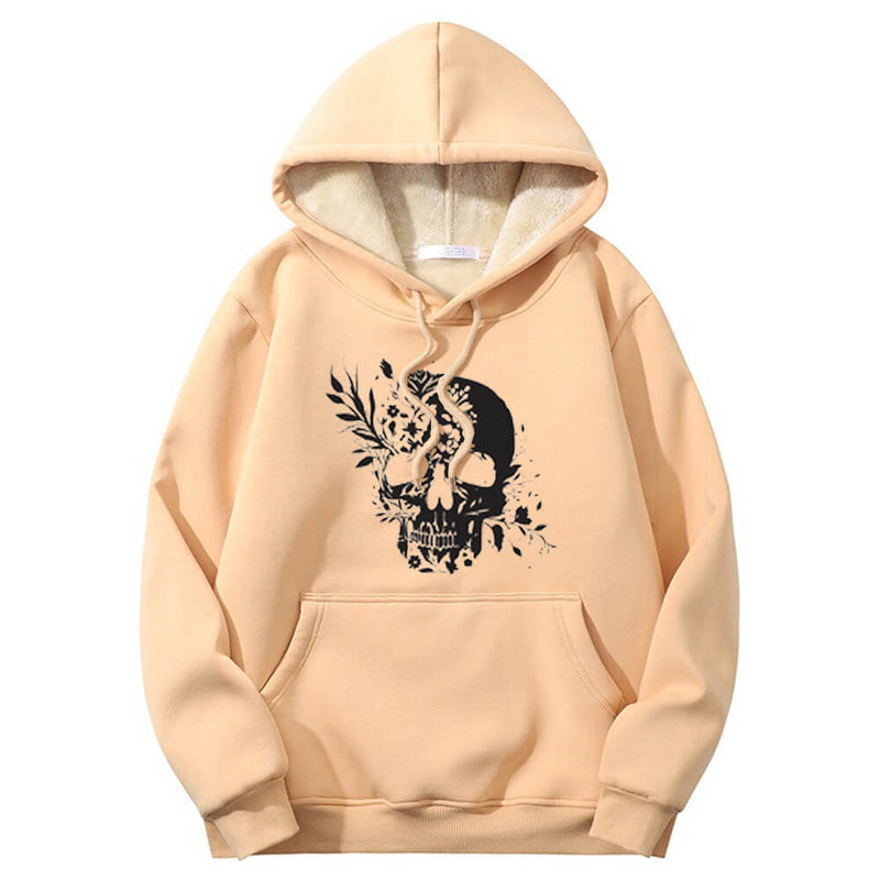 Colorful Floral Skull Crew Collar Hoodie 03 | Gthic.com