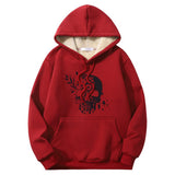 Colorful Floral Skull Crew Collar Hoodie